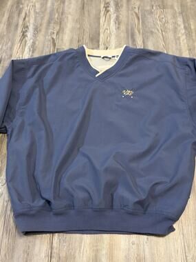 VIP Golf Pullover Men’s XL Blue V Neck Windbreaker Boxy